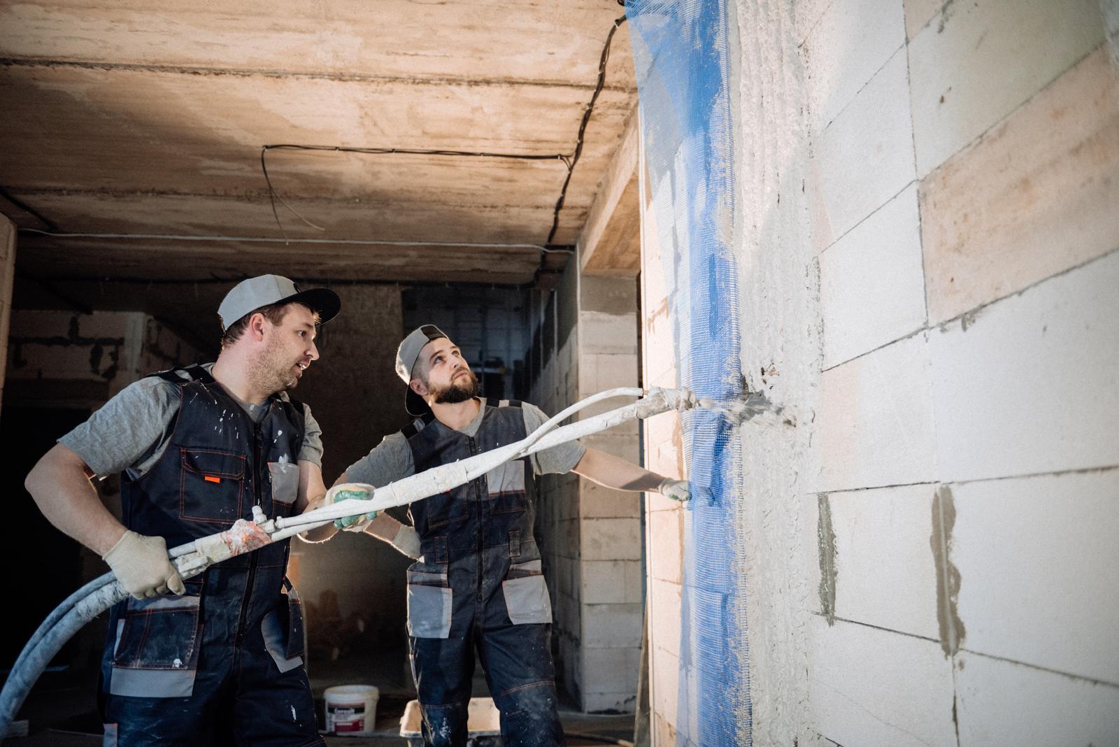 Construction team in Europe